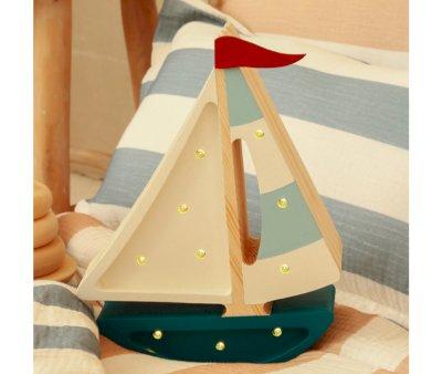 Mini Sailboat Teal Lamp