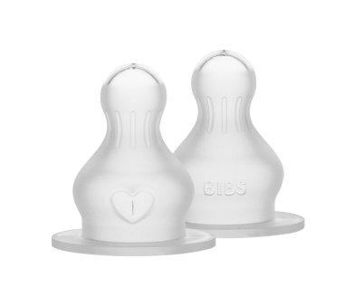 2 Tettarelle Silicone Biberon BIBS Flusso Medio