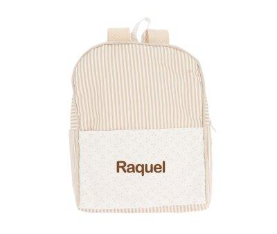 Personalised Beige Dorset Backpack