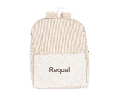 Personalised Beige Dorset Backpack