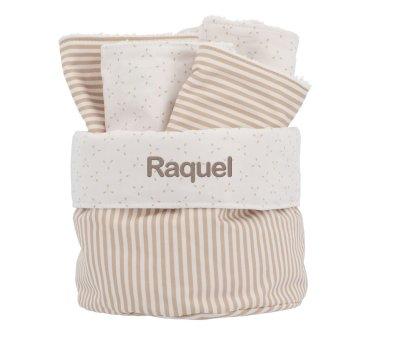 Cesta con Secababitas Dorset Beige Personalizable