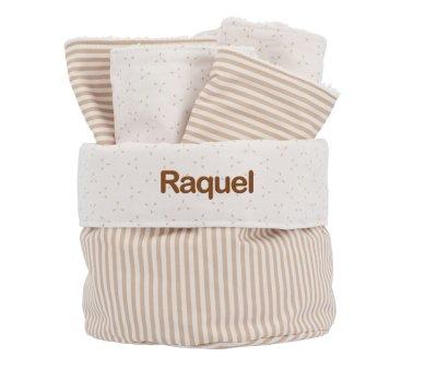 Cesta con Secababitas Dorset Beige Personalizable