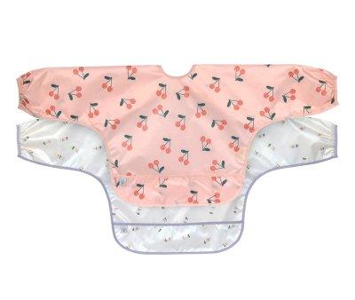2 Bibs with Sleeves Happy Fruits Cherry