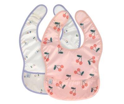 2 Waterproof Bibs Happy Fruits Cherry