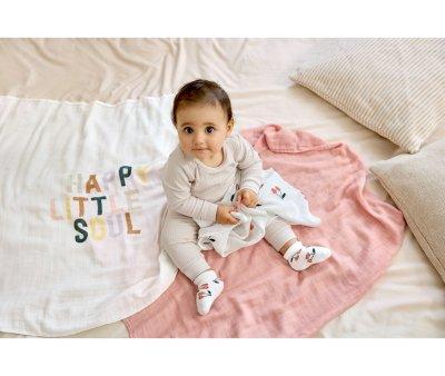 Pack 3 Muslin Cloths Happy Fruits Cherry 80 cm