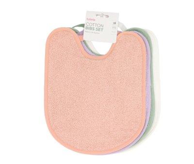 Pack 4 Babetes Toalha Tutete Rosa/Malva/Sage/Ivory