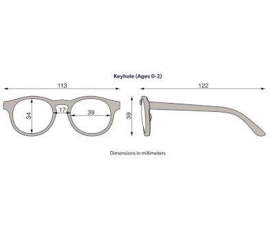 Gafas de Sol Flexibles Keyhole (0-24meses) Baby Blue Amber Lenses