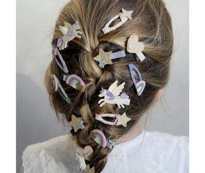 5 Mini Barrettes Rainbow & Star
