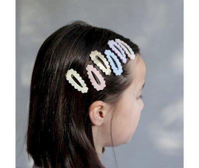 5 Mini Barrettes Scalloped Sparkle