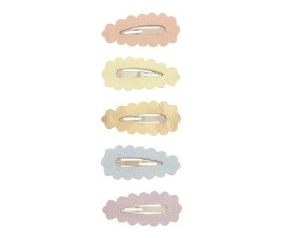 5 Mini Barrettes Scalloped Sparkle