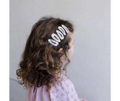 5 Mini Barrettes Scalloped Floral
