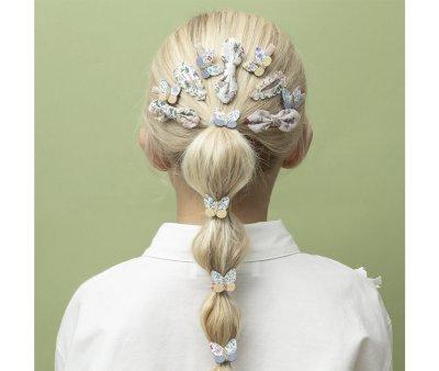 5 Mini Barrettes Scalloped Floral