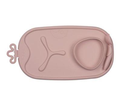 Vassoio Silicone Roll + Go con Cucchiaino Blush