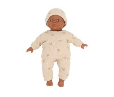 Soft Ondine Doll with Morgan Pajamas and Beige Hearts Hat