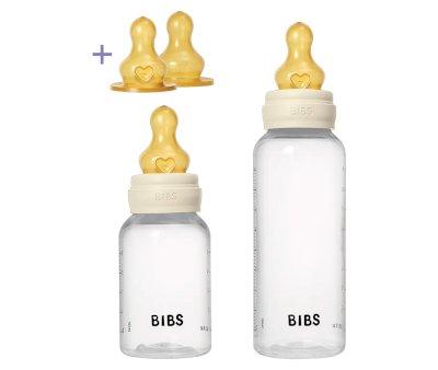 2 Biberons en Plastique BIBS Latex Ivory 150/270 ml