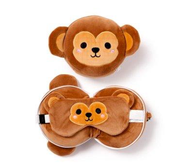 Cuscino da Viaggio con Maschera Relaxeazzz Adoramals Monkey