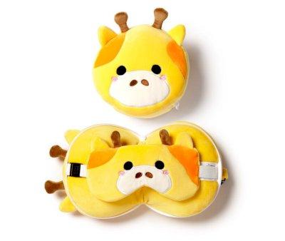 Cuscino da Viaggio con Maschera Relaxeazzz Giraffe