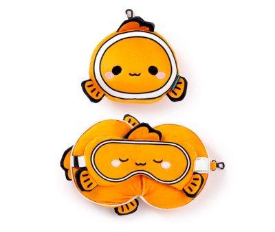 Cuscino da Viaggio con Maschera Relaxeazzz Adoramals Finley Clown Fish