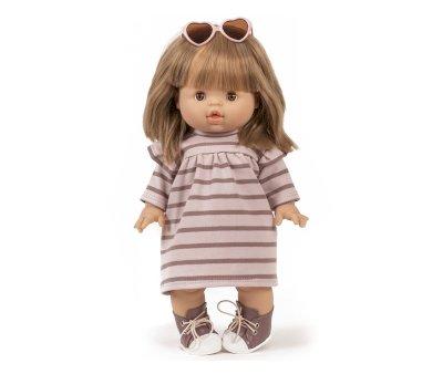 Robe Melody en Jersey  Rayures Rose Orchide pour Poupe Gordis