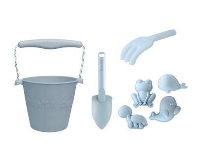 Set Cubo, Pala, Rastrillo y Moldes Azul