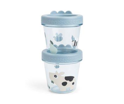 Pack de 2 Rcipients Porte Aliments Tiny Farm Blue