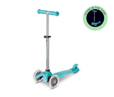 Mini Micro Deluxe Glow Aqua Scooter com luzes LED