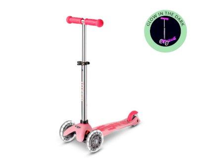 Patinete Mini Micro Deluxe Glow Rosa con Luces LED