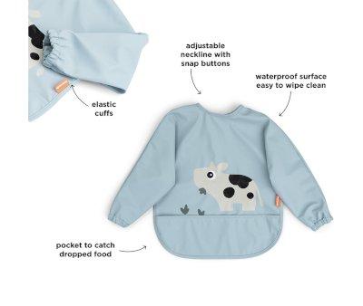 Bavaglio con Maniche Tiny Farm Blue Personalizzabile