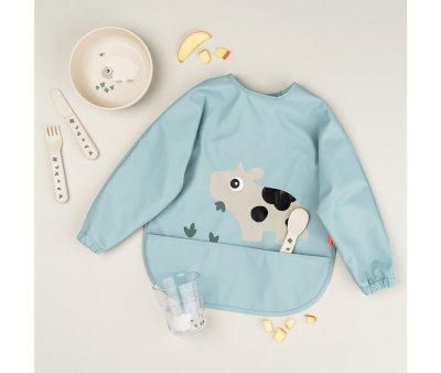 Bavaglio con Maniche Tiny Farm Blue Personalizzabile