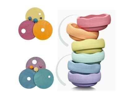 GRIMMS x Stapelstein Rolling Discs Warm Pastel