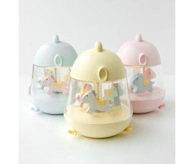 Caja de Msica Carrusel con Lmpara Chicklet Azul
