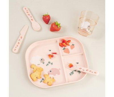 Prato Foodie  com Compartimentos Tiny Farm Powder