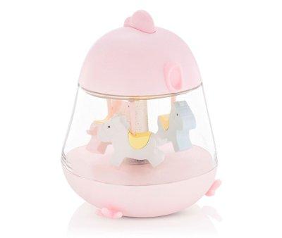 Caja de Msica Carrusel con Lmpara Chicklet Rosa