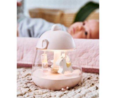 Caja de Msica Carrusel con Lmpara Chicklet Rosa