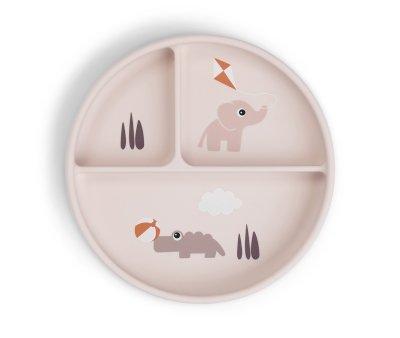 Piatto Antiscivolo Silicone Stick&Stay Playground Powder