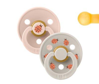 2 Succhietti BIBS Studio Colour Round Ladybug Blush Mix