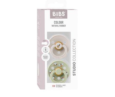 2 Succhietti BIBS Studio Colour Round Bumblebee Mushroom Mix