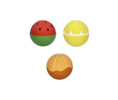 Set 3 Pelotas Sensoriales, Mordedor y Juguete de Bao Fruit Salad