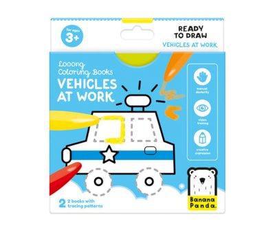 Libro da Colorare Looong Vehicles at Work