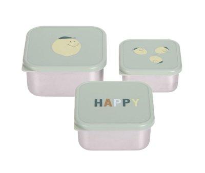 3 Lunch Box en Acier Happy Fruits Lemon