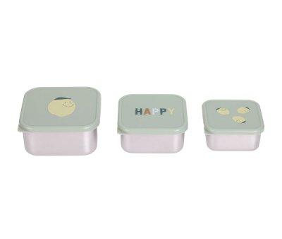 3 Lunch Box en Acier Happy Fruits Lemon