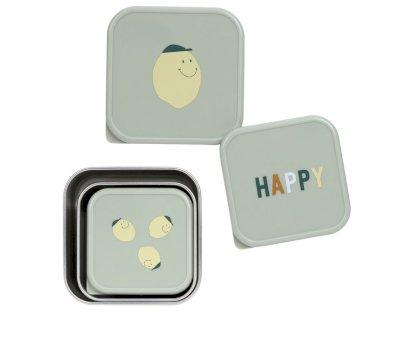 3 Lunch Box en Acier Happy Fruits Lemon