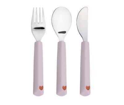 Posate Bimbi Manico Silicone Happy Rascals Heart