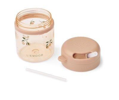 Copo Tritan com palhinha Pavia 280 ml Peach / Sea Shell