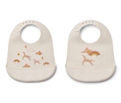 2 Bavoirs en Silicone Tilda Dream/Ecru