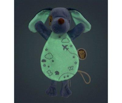 Jules le Chien Doudou Marionnette et Attache-sucette Phosphorescent