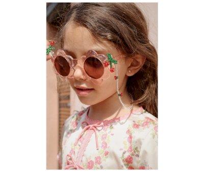 Lunettes de Soleil Junior Flower Glitter Rose (5-10 ans)