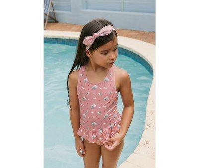 Cross-back Swimsuit with Ruffle Toucan