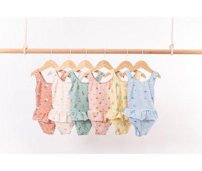 Cross-back Swimsuit with Ruffle Strawberries
