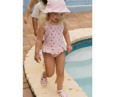 Cross-back Swimsuit with Ruffle Strawberries